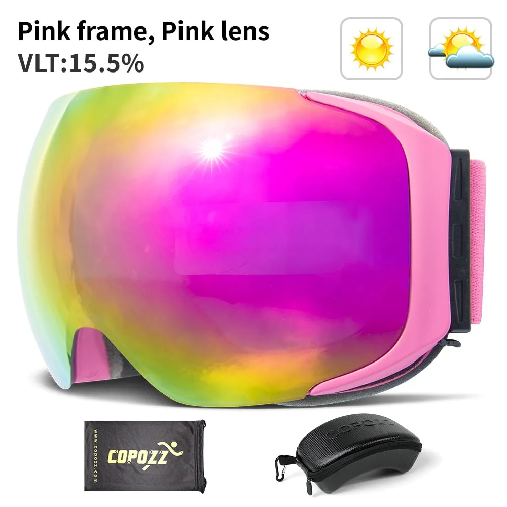 Magnetic ski goggles double layers UV400 anti-fog big ski mask glasses skiing men women snow snowboard goggles
